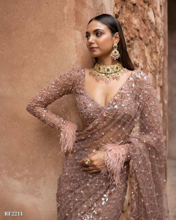 New Exclusive Designer Saree Collection By Nice Creation - Raw Sienna, Free Size