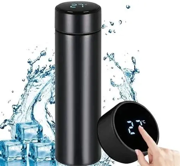 Water Tampereture Bottle 500ml - Black, Free