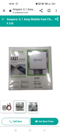 65 Watt Fast Charger  - White, 6 Months Warranty