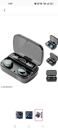 M10 Earbuds With Powerbank Best Quality  - Black, No Warranty (Check Package Shil)