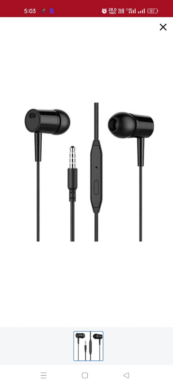 VNP Earphone Pack Of 2 - Black