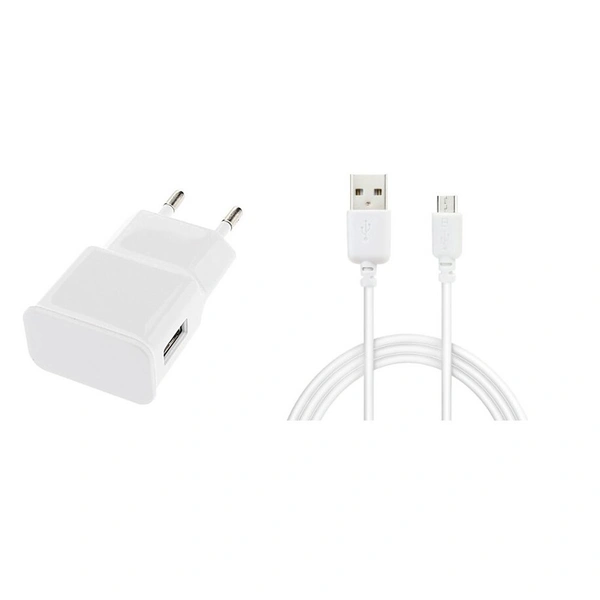 2.1A Charger With Cable  - White, Only Chaking Warranty