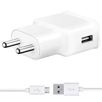 2.1A Charger With Cable  - White, Only Chaking Warranty