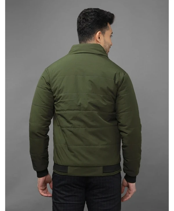 Men's 150gsm Poly Fill Padded Full Sleevs Casual Jacket - Green