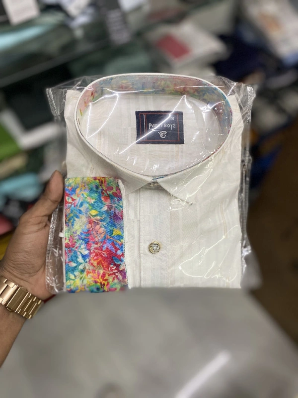Paper Khadi Shirt With New Pattern - L
