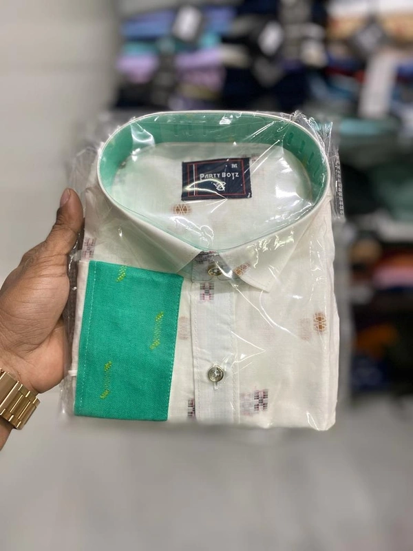Paper Khadi Shirt New Pattern - M