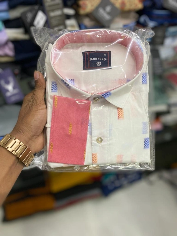 Paper Khadi Shirt New Pattern - L