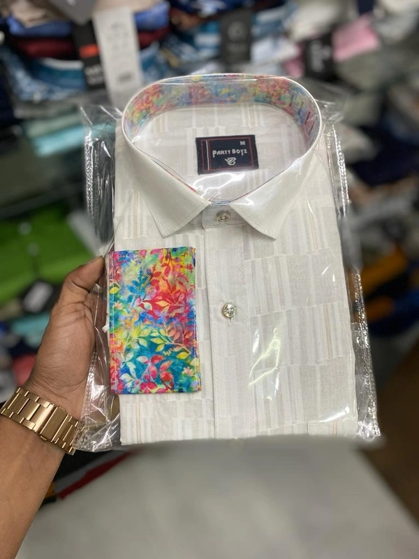 Paper Khadi Shirt New Pattern - L
