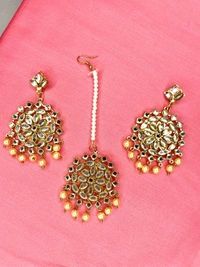 Zoya Earings Tikka Set (golden) - golden