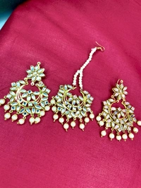 Samaira Kundan Tikka Set (off-white) - off-white