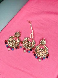 Samaira Kundan Tikka Set (multi-color) - multi color