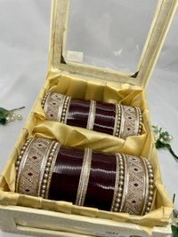 Naina Bridal Chuda - maroon, 2.6