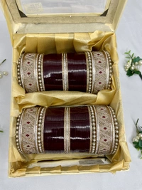 Naina Bridal Chuda - maroon, 2.6