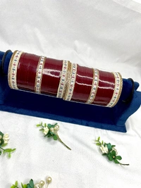 Anushka Bridal Chuda - Maroon, 2.4