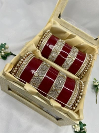 Sanvi Bridal Chuda - Maroon, 2.6