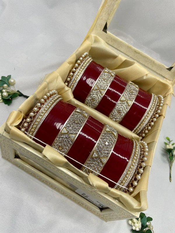 Sanvi Bridal Chuda - Maroon, 2.6