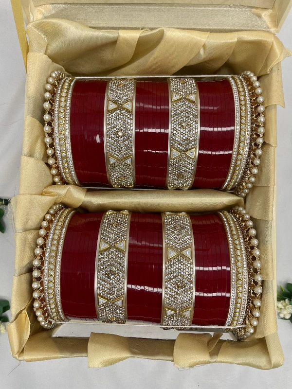 Sanvi Bridal Chuda - Maroon, 2.6