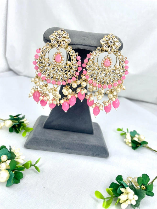 Anjali Earings - Baby Pink, Baby Pink