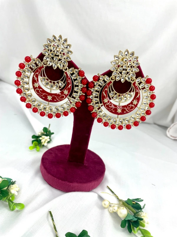 Shenaz Big Earings - Red, Bright Red, Colors Available