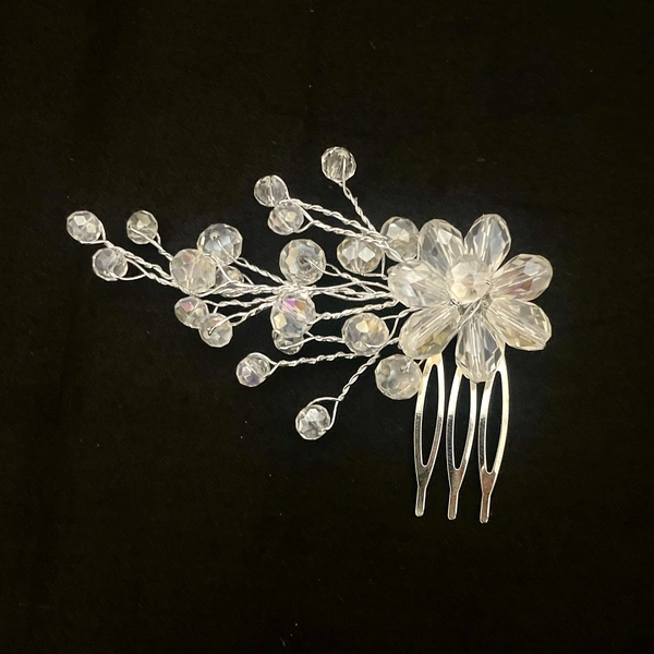 Crystal Flower Comb Pin