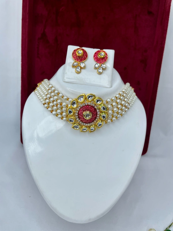 Kundan Choker - Red