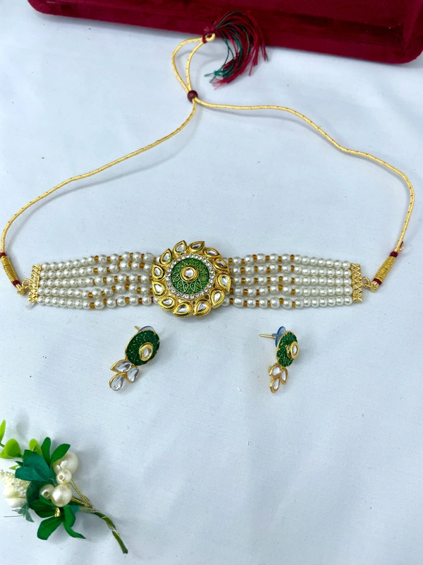 Kundan Chiker - Green