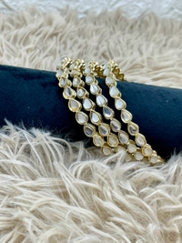 Tear Drop Kundan Bangles Small (set Of 4) k17 - 2.8