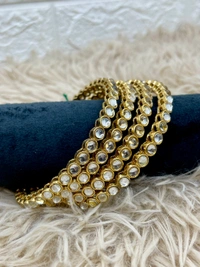 Round Kundan Small Bangles (set of 4) k14 - 2.10