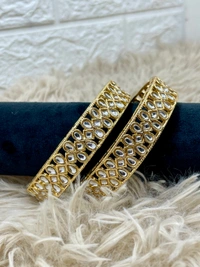 Broad Kundan Bangle k11 - 2.4