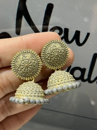 Small Jhumki  - Wild Watermelon, Aquamarine