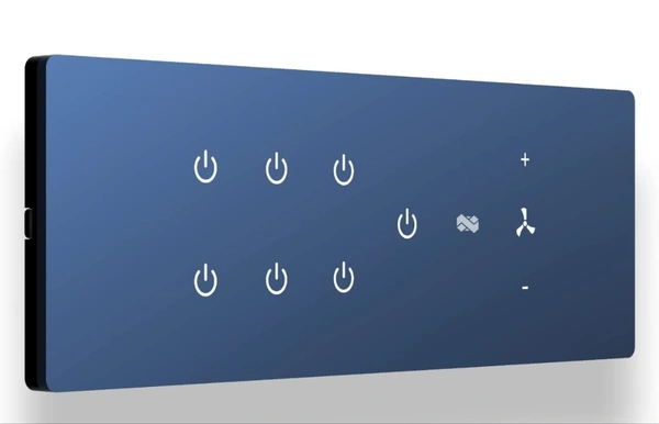 ISHARP Smart WiFi Touch Switch for 7 Lights & 1 Fan with Touch Control, IR Remote, Mobile App, Google Assistant, Amazon Alexa & Google Home Voice Control for Smart Home Automation (Blue Variant)