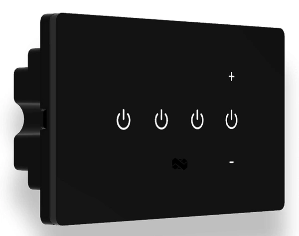 ISHARP Smart WiFi Touch Switch for 3 Lights & 1 Fan with Touch Control, IR Remote, Mobile App, Google Assistant, Amazon Alexa & Google Home Voice Control for Smart Home Automation (Black Variant)