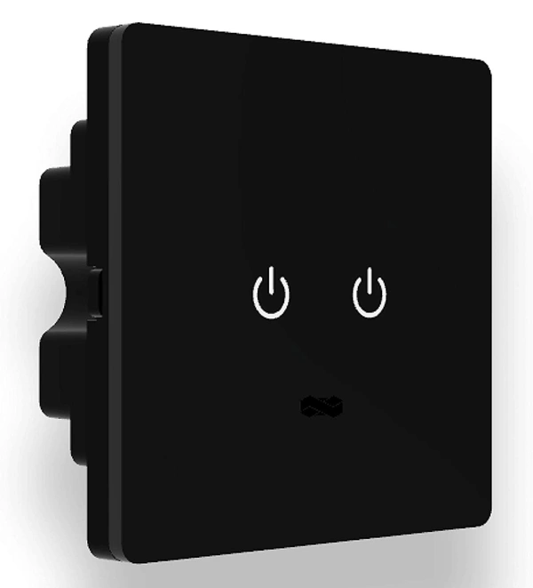 ISHARP Smart WiFi Touch Switch for 2 Lights with Touch Control, IR Remote, Mobile App, Google Assistant, Amazon Alexa & Google Home Voice Control for Smart Home Automation (Black Variant)