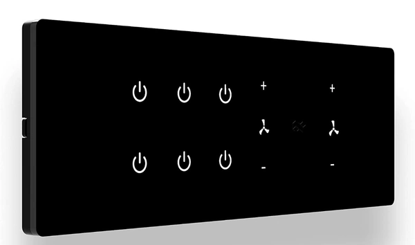 ISHARP Smart WiFi Touch Switch for 6 Lights & 2 Fan with Touch Control, IR Remote, Mobile App, Google Assistant, Amazon Alexa & Google Home Voice Control for Smart Home Automation (Black Variant