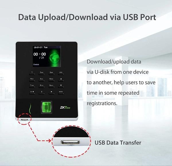Zktech  Fingerprint Attendance Machine with Wi-Fi and USB Port - WL20