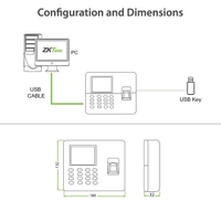 Zktech  Biometric Fingerprint Time Attendance Clock Employee Checking-in Recorder with Build-in SSR Excel Software (Silver)