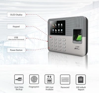 Zktech  Biometric Fingerprint Time Attendance Clock Employee Checking-in Recorder with Build-in SSR Excel Software (Silver)
