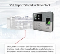 Zktech  Biometric Fingerprint Time Attendance Clock Employee Checking-in Recorder with Build-in SSR Excel Software (Silver)