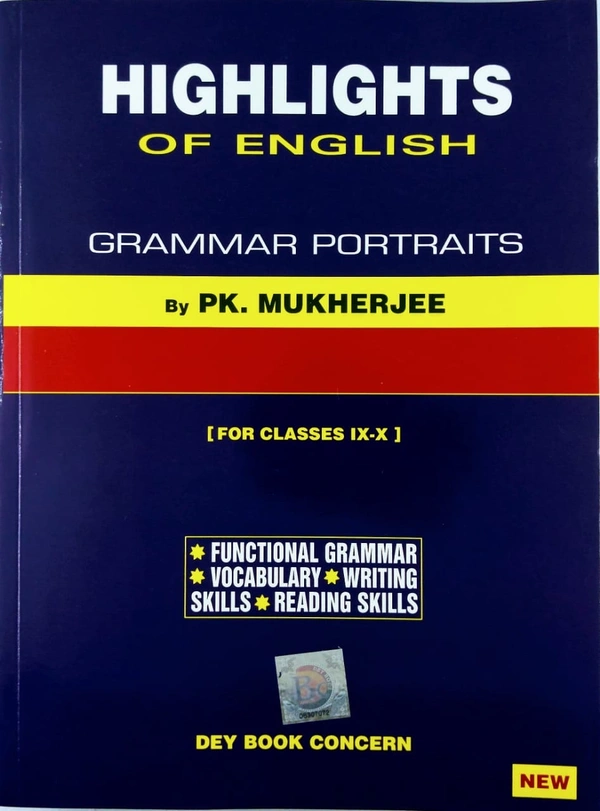 HIGHLIGHTS OF ENGLISH GRAMMAR PORTRAITS CLASS-9 & 10(New Edition) by PK. MUKHERJEE - Paperback