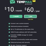 Temp Mail Premium  (Private) - 1 Year