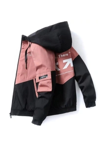 2023 Hooded Coat Lightweight Slim Parka Zipper Men'S Fashion PrintedJacket - White