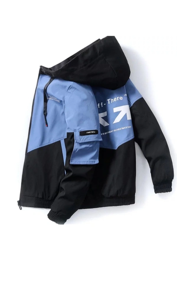 2023 Hooded Coat Lightweight Slim Parka Zipper Men'S Fashion PrintedJacket - Teal