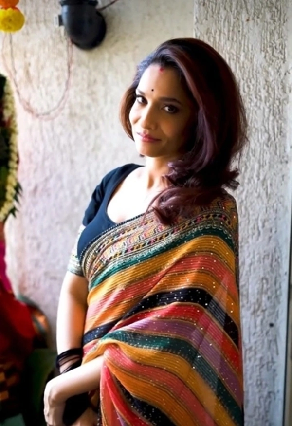 Kedar Fab Digital Print, Embroidered Bollywood Silk Blend Saree
