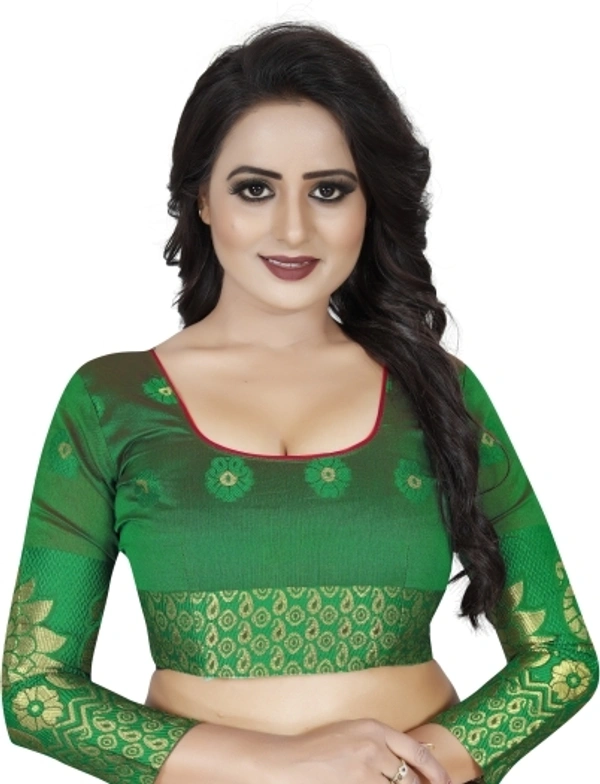 Banarasi Cotton Silk Saree (Red-Green)