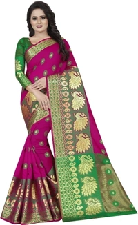 Banarasi Cotton Silk Saree (Pink Green)