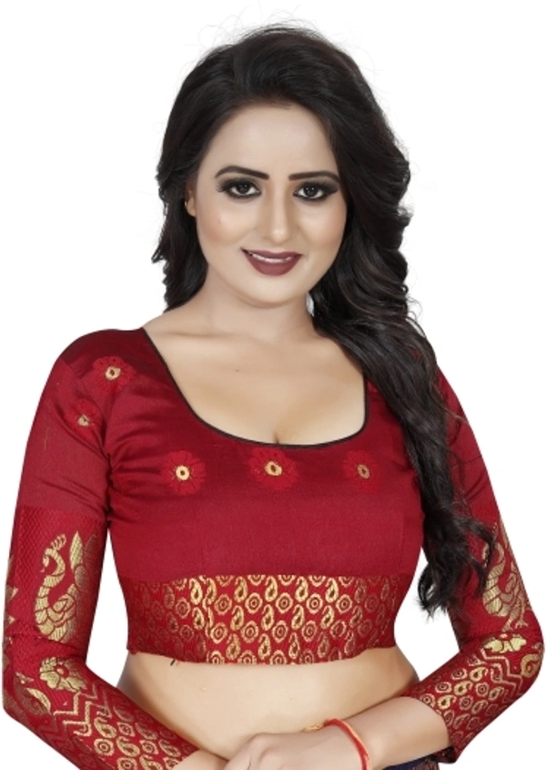 Banarasi Cotton Silk Saree ( Black-Red)