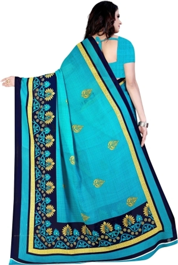 Leelavati Printed Daily Wear Georgette Saree (Light Blue)