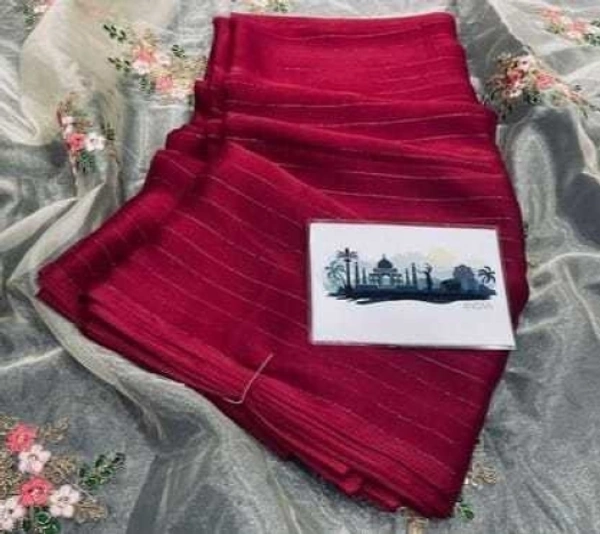 Bollywood Chiffon Saree - Guardsman Red