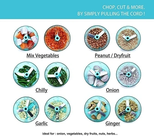 Handy mini chopper Vegetable & Fruit Chopper Black 1000ml Vegetable & Fruit Chopper - Spray