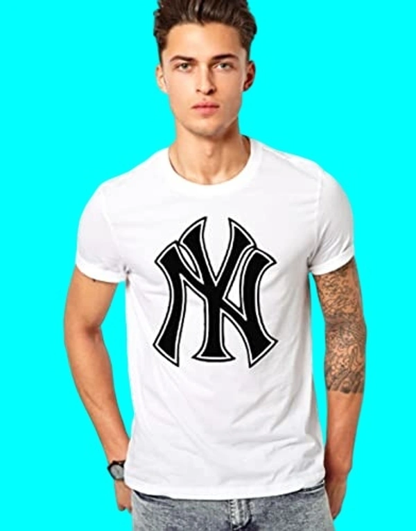  t shirt Mens | Casual | regular fit | round neck | half sleeves | white - White, XXL